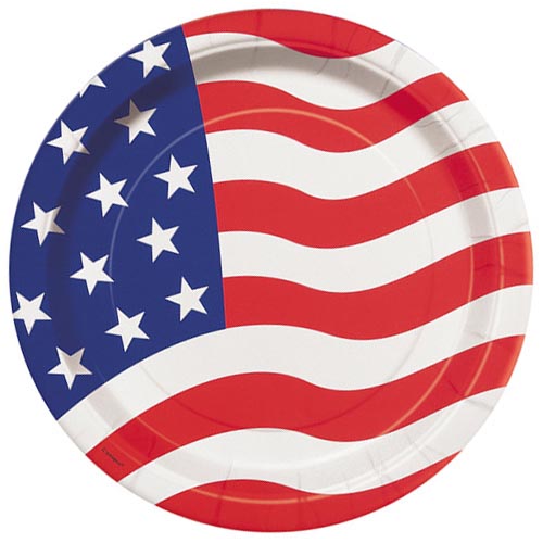 4th of July 'American Flag' Small Paper Plates (8ct)